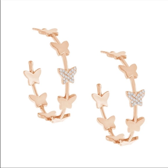 New Women’s Lovely Butterfly Big Hoop Earrings - Picture 4 of 4